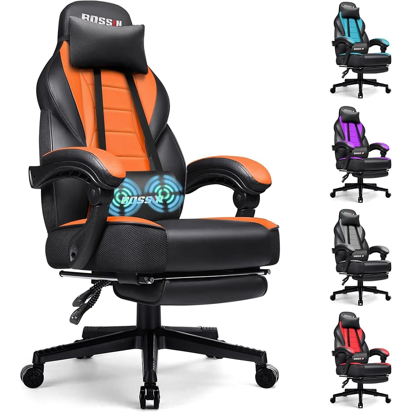 BOSSIN Racing Style Gaming Chair,300 lbs Big and Tall gamer chair High Back Computer Chair