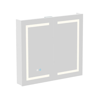 Bathroom Medicine Cabinet LED Mirror Anti-Fog 6000K Wall Cabinet White