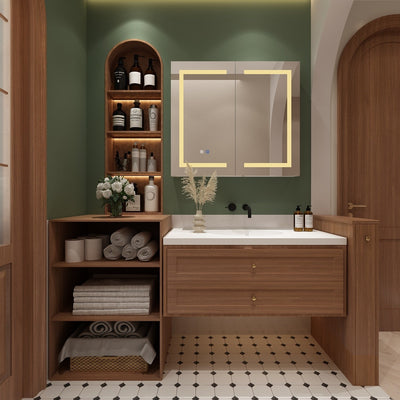 Bathroom Medicine Cabinet LED Mirror Anti-Fog 6000K Wall Cabinet White