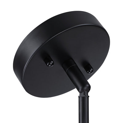 Bayou 5-Light Black Coastal Drum Chandelier with Double Rattan Shade - 24''W