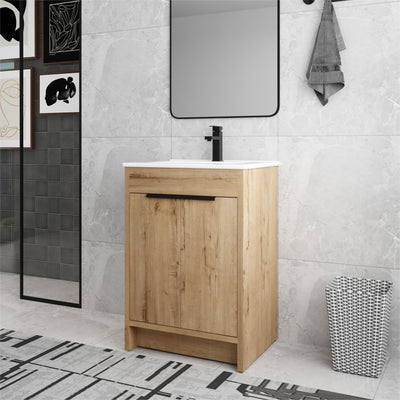 Beingnext 24/30/36 Bathroom Vanity with Sink, Freestanding Bathroom Vanity with Soft Close Door and Adjustable Shelf