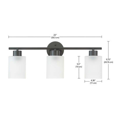 Bellevue Lydia 3 Light 23 Wide Bathroom Vanity Light with Frosted