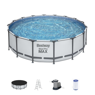 Bestway Steel Pro MAX Round Above Ground Swimming Pool with Pump & Cover