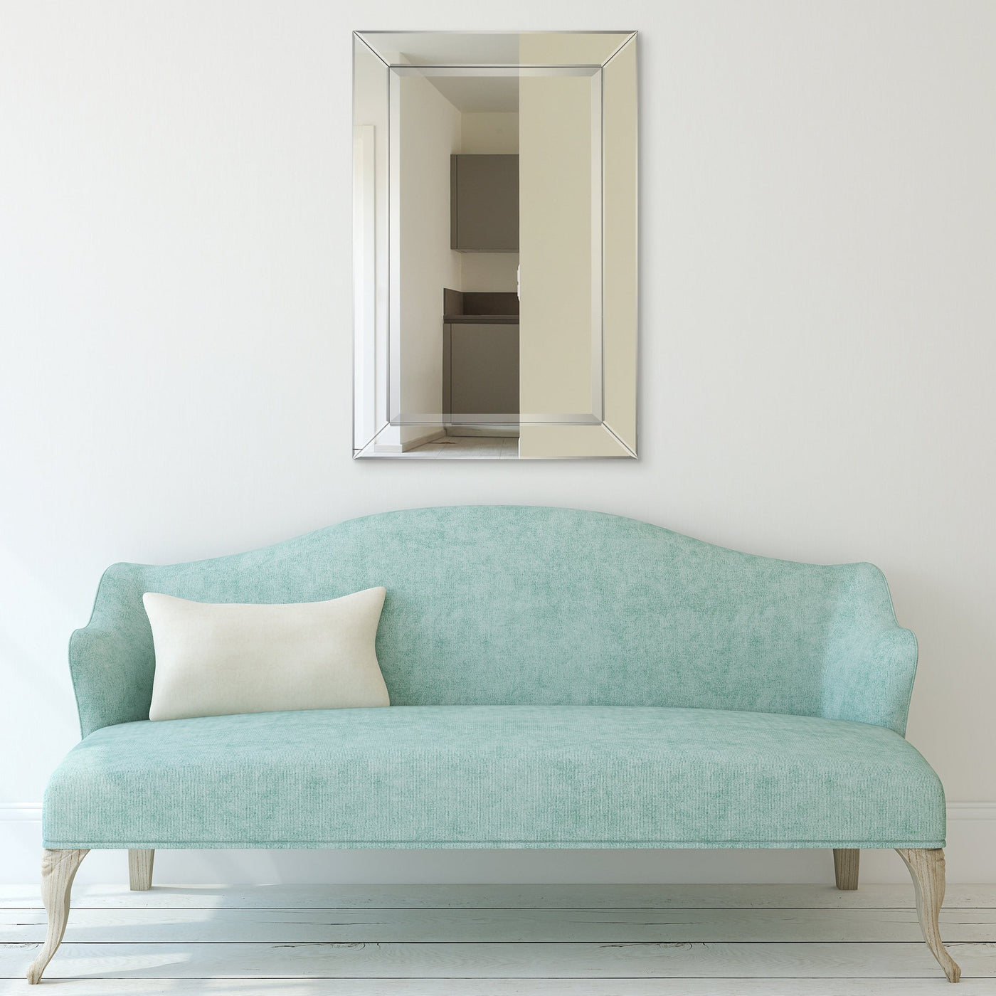 Beveled Rectangular Clear HD Wall Mounted Mirror for Bathroom, Vanity, Bedroom Mirrors, 3 sizes