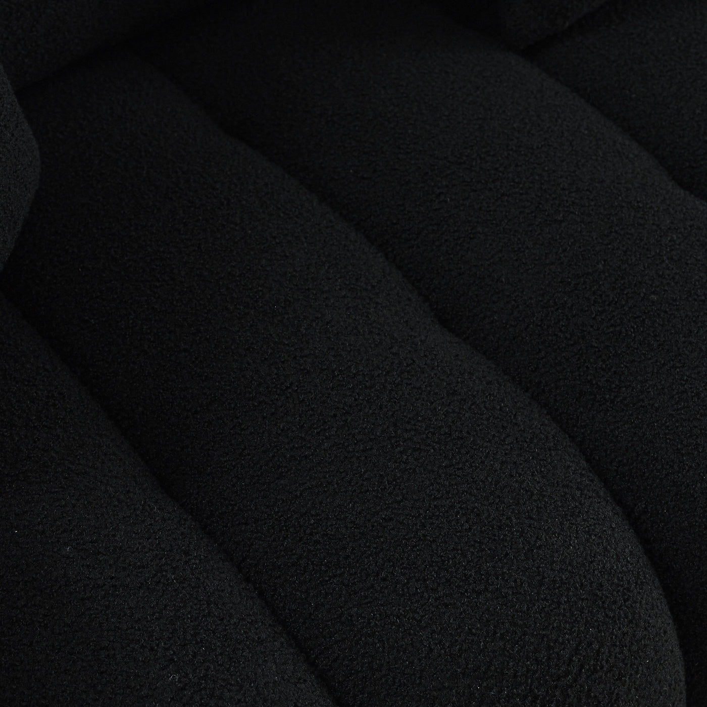 Black Teddy 3-seater Sofa with Back Pillows and Wood Frame