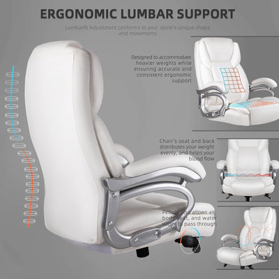 Bossin Big and Tall Executive Office Chair,500LBS Adjustable Lumbar Support Ergonomic Chair with High Back PU Leather Computer