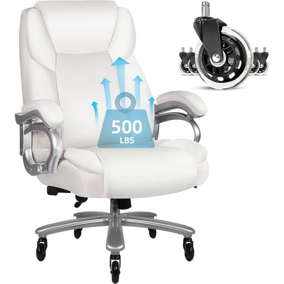 Bossin Big and Tall Executive Office Chair,500LBS Adjustable Lumbar Support Ergonomic Chair with High Back PU Leather Computer