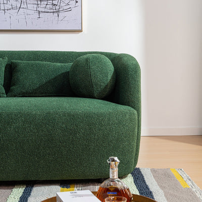 KINWELL Boucle Upholstered 2-Seats Loveseat with Pillows