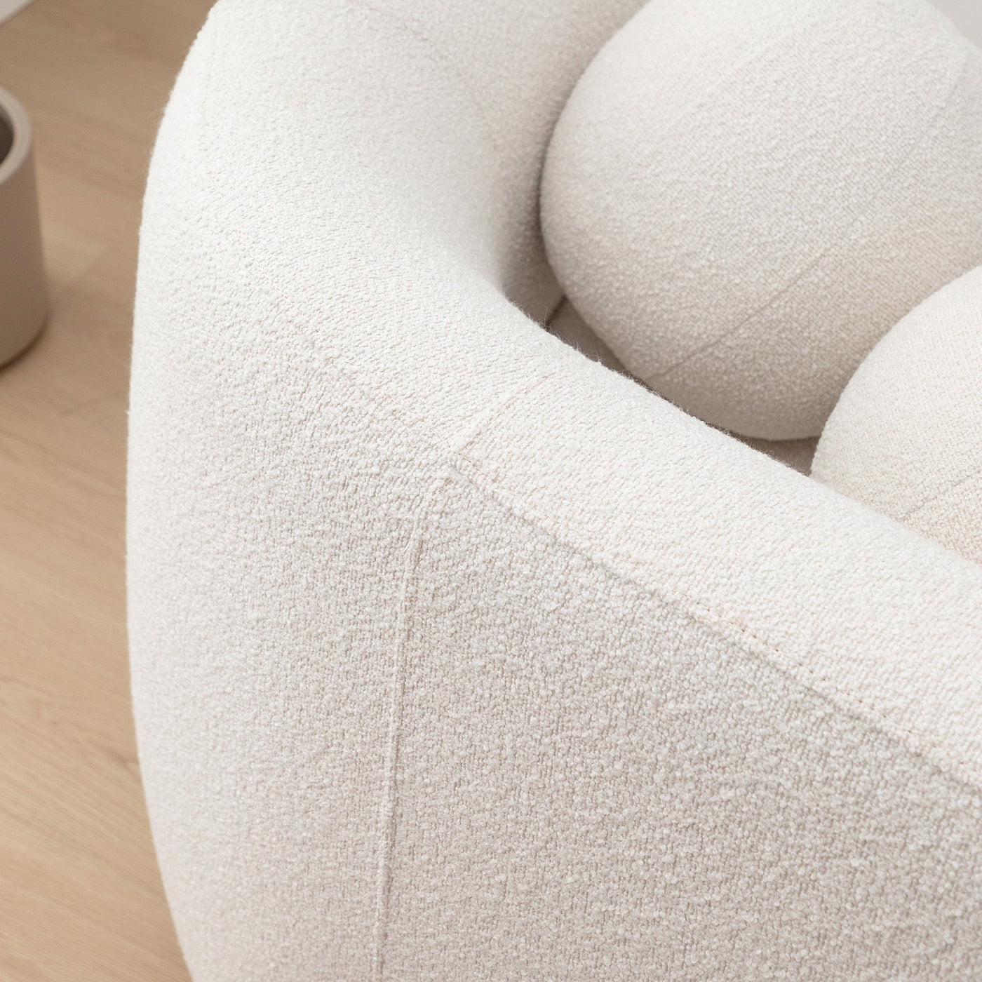 KINWELL Boucle Upholstered 2-Seats Loveseat with Pillows