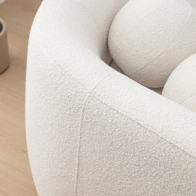 KINWELL Boucle Upholstered 2-Seats Loveseat with Pillows