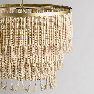 Brittany Natural Beaded Chandelier by Kosas Home