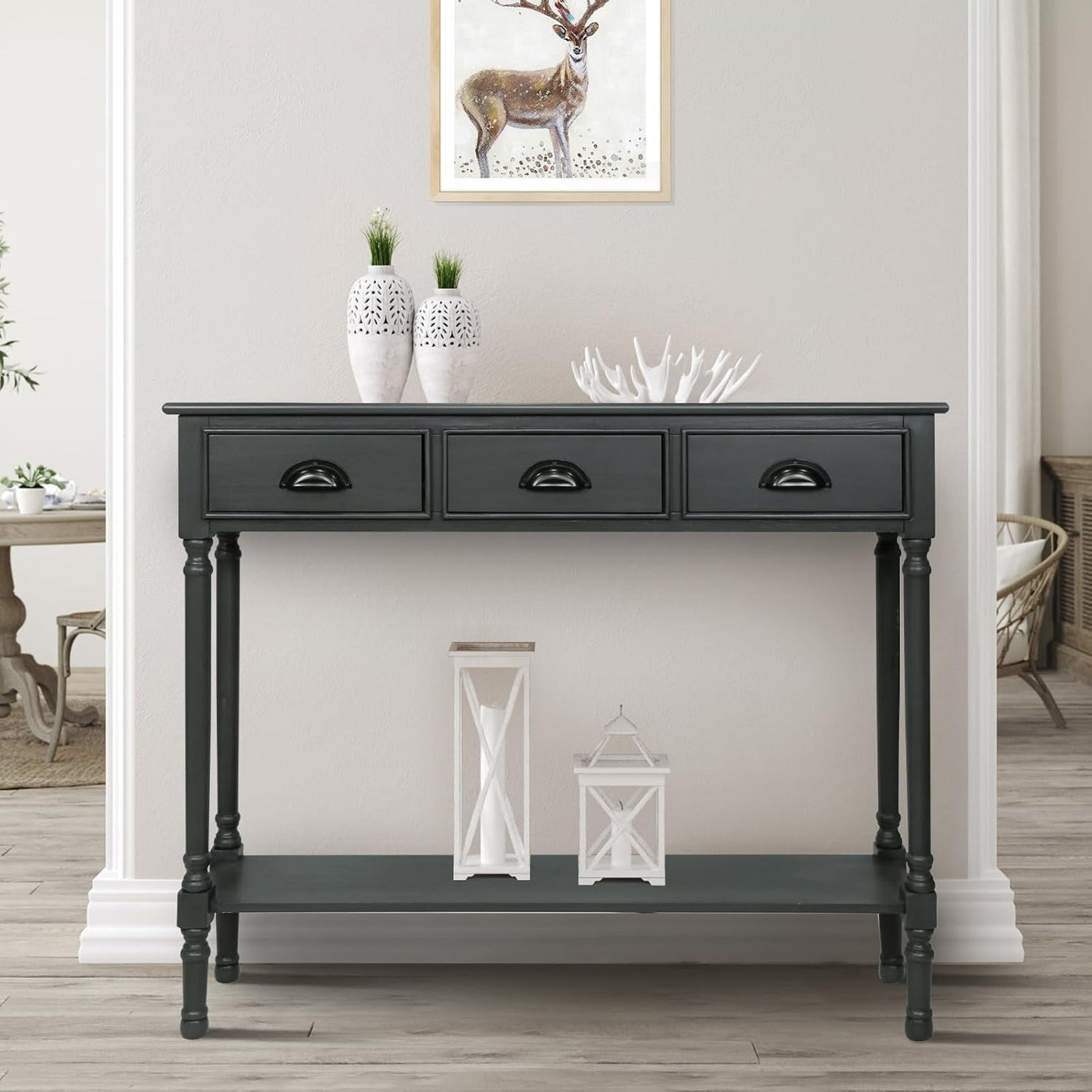 Burlington Wood 3-drawer Console Hallway Table