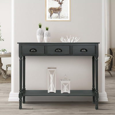 Burlington Wood 3-drawer Console Hallway Table