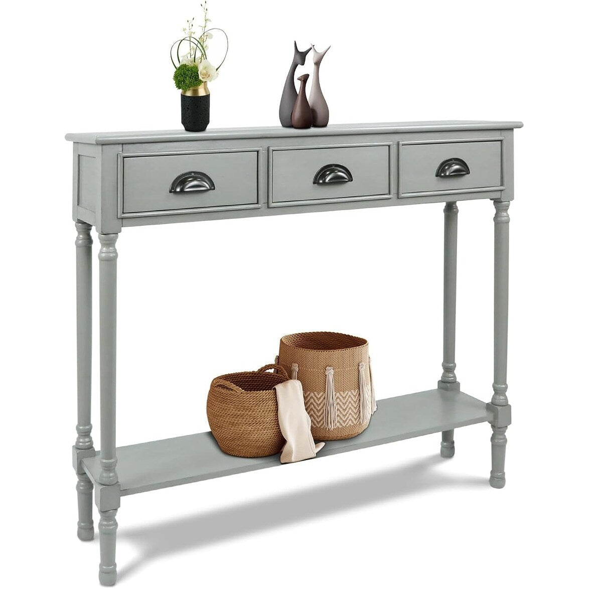 Burlington Wood 3-drawer Console Hallway Table