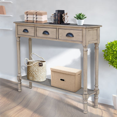 Burlington Wood 3-drawer Console Hallway Table