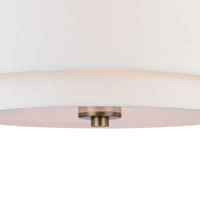 Burnaby Mid-Century Modern Ceiling Mount Light White Linen Drum Shade