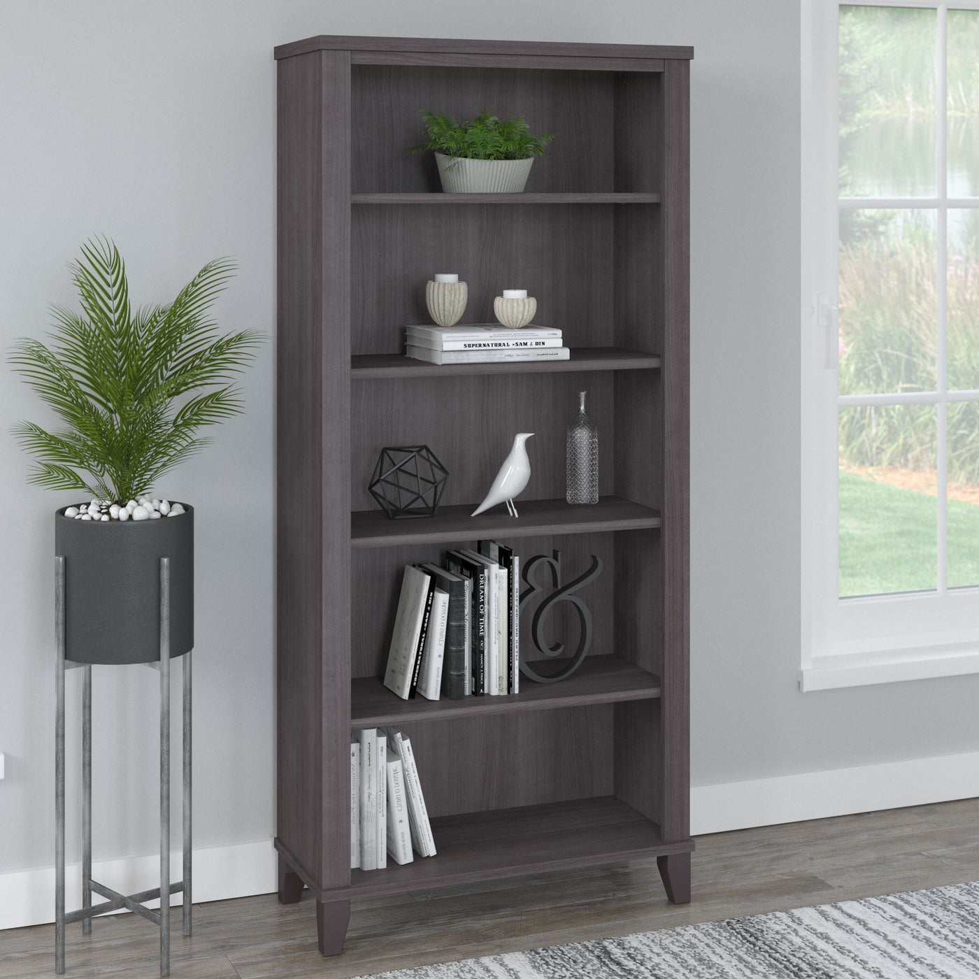Bush Furniture Somerset Tall 5 Shelf Bookcase with Adjustable Shelves