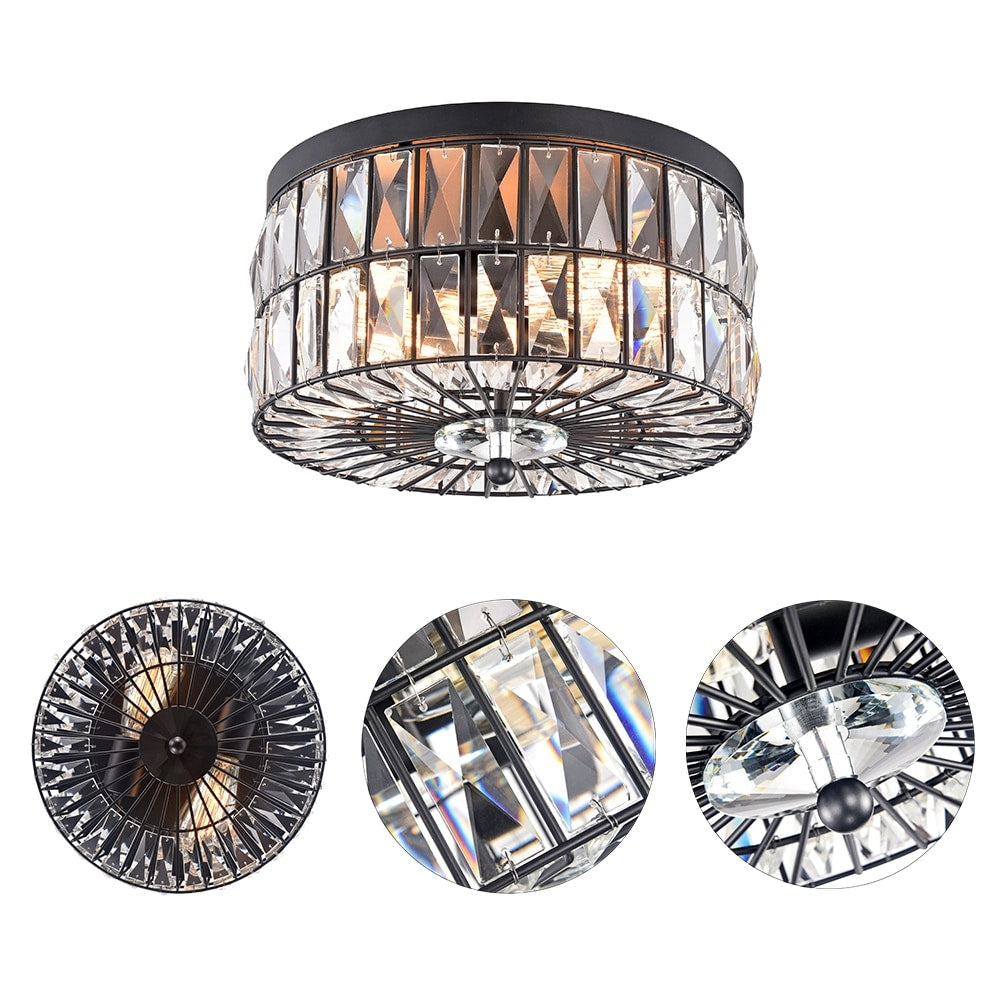 C Cattleya 2-Light Incandescent Crystal Flush Mount Ceiling Light Fixture