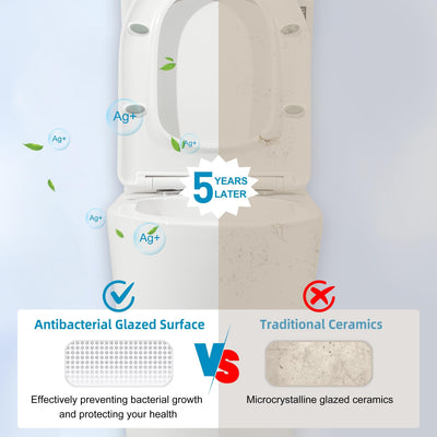 CB HOME 24'' Small Compact One Piece Toilet, Dual Flush Modern Siphon Short Toilet with Soft Closing Seat,16.5''Comfort Height