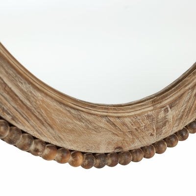 Cameo Wood Framed 32-Inch Oval Wall Mirror, Bathroom Wall Mirror - 31.89 H x 24 W x 1.26 D