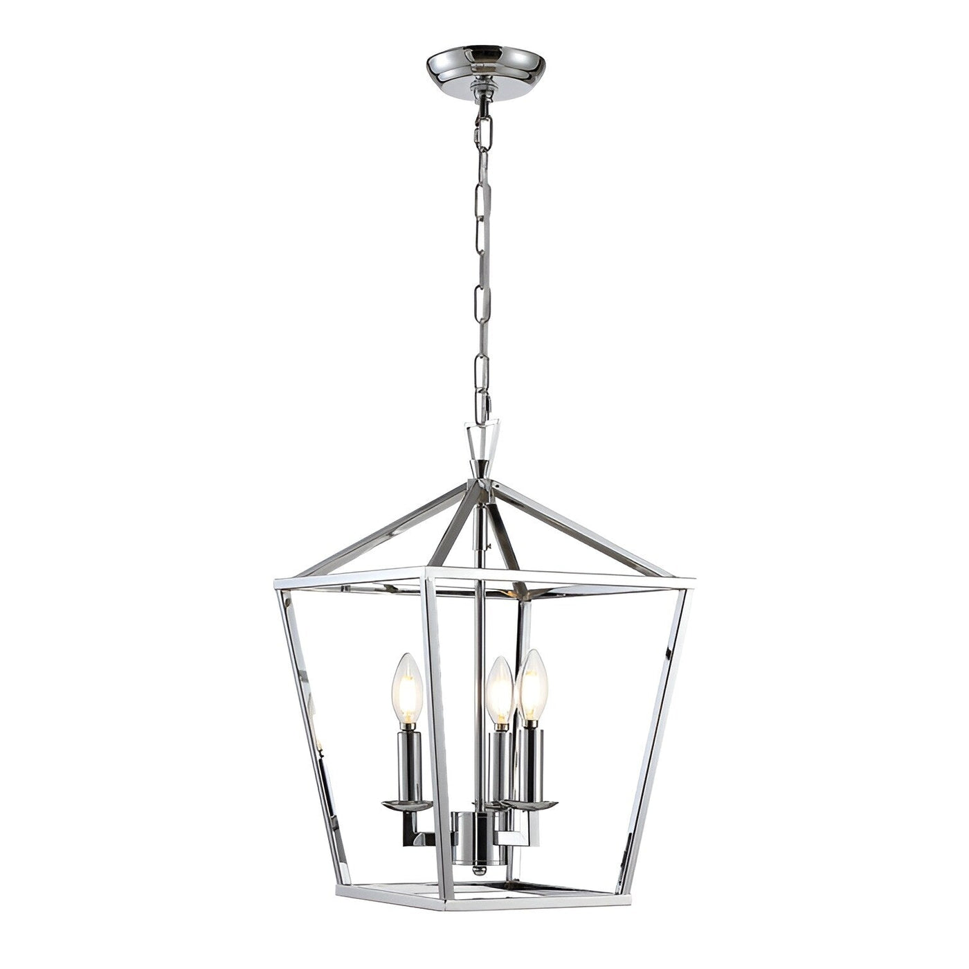 Candle Style Lantern Pendant Stairway or Kitchen Island Open Cage Chandelier - N/A