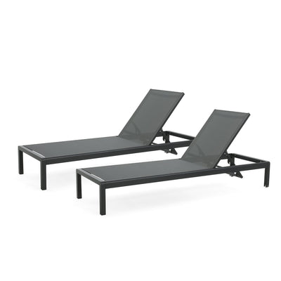 Cape Coral Outdoor Aluminum Chaise Lounge (Set of 2) by Christopher Knight Home - 77.56 D x 25.20 W x 11.80 H