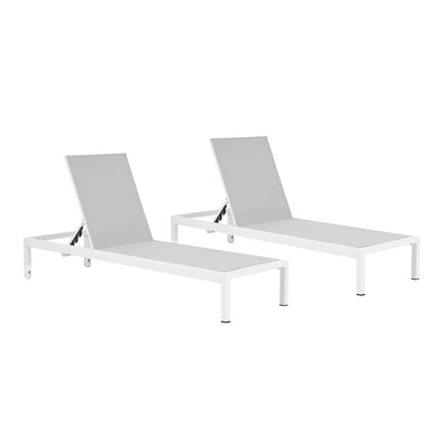 Cape Coral Outdoor Aluminum Chaise Lounge (Set of 2) by Christopher Knight Home - 77.56 D x 25.20 W x 11.80 H