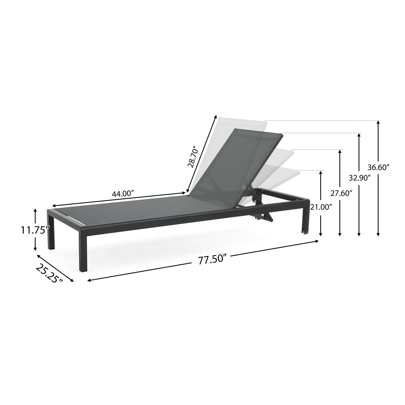Cape Coral Outdoor Aluminum Chaise Lounge (Set of 2) by Christopher Knight Home - 77.56 D x 25.20 W x 11.80 H