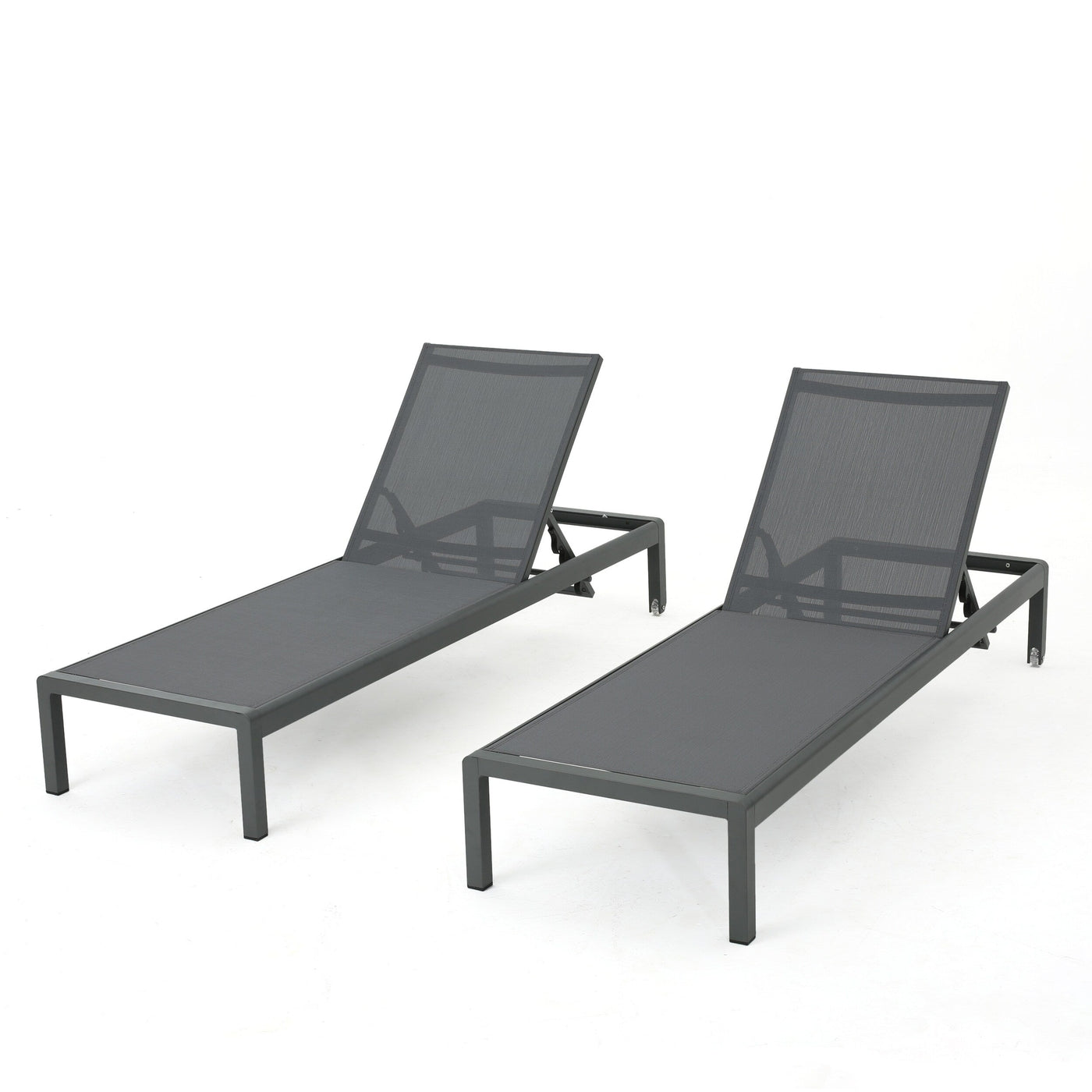Cape Coral Outdoor Aluminum Chaise Lounge (Set of 2) by Christopher Knight Home - 77.56 D x 25.20 W x 11.80 H