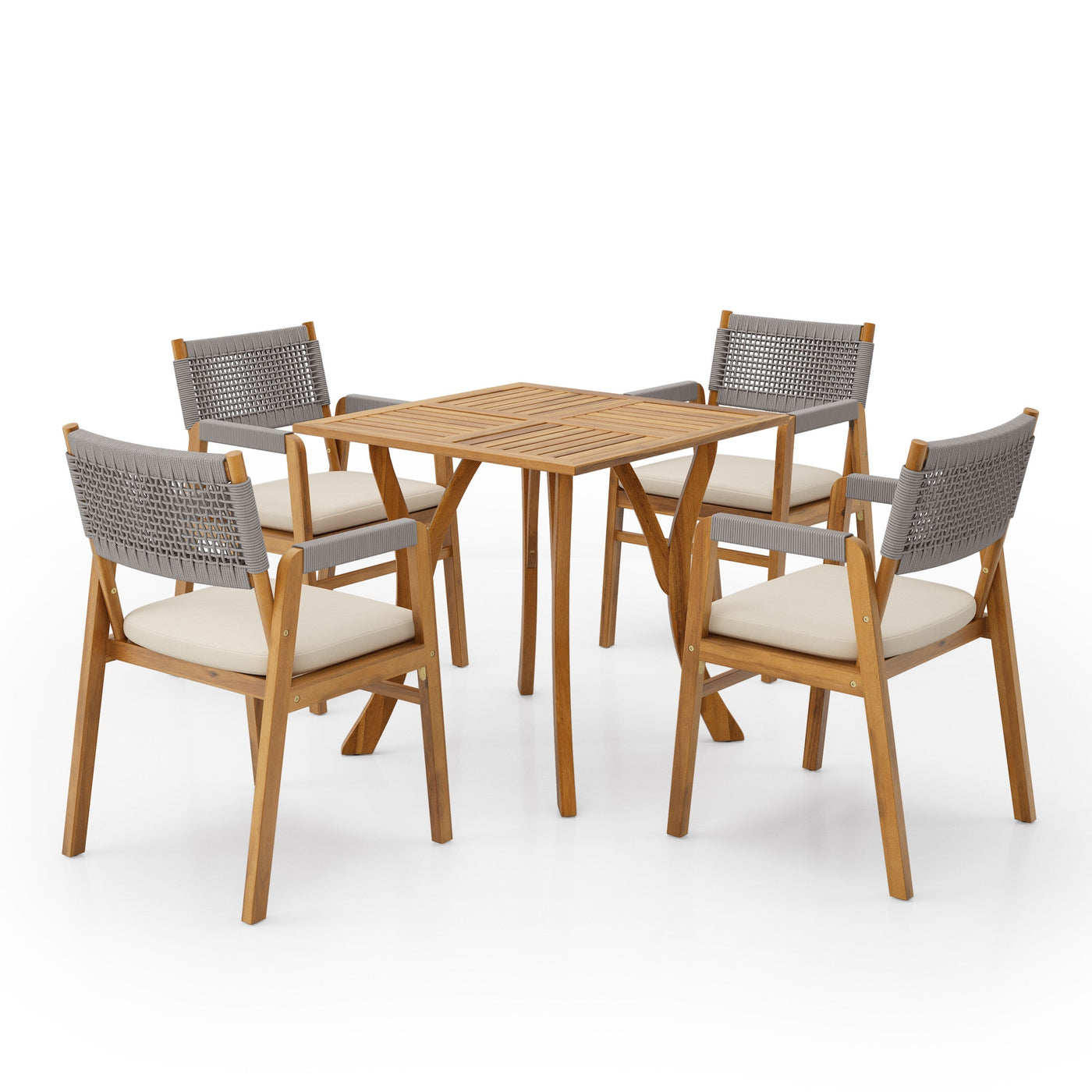 Captef Outdoor 5-piece acacia wood Dining Set by Christopher Knight Home