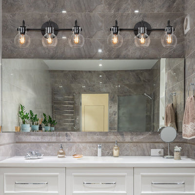 Modern Gold 3-Light Bathroom Vanity Light Orb Glass Wall Sconce