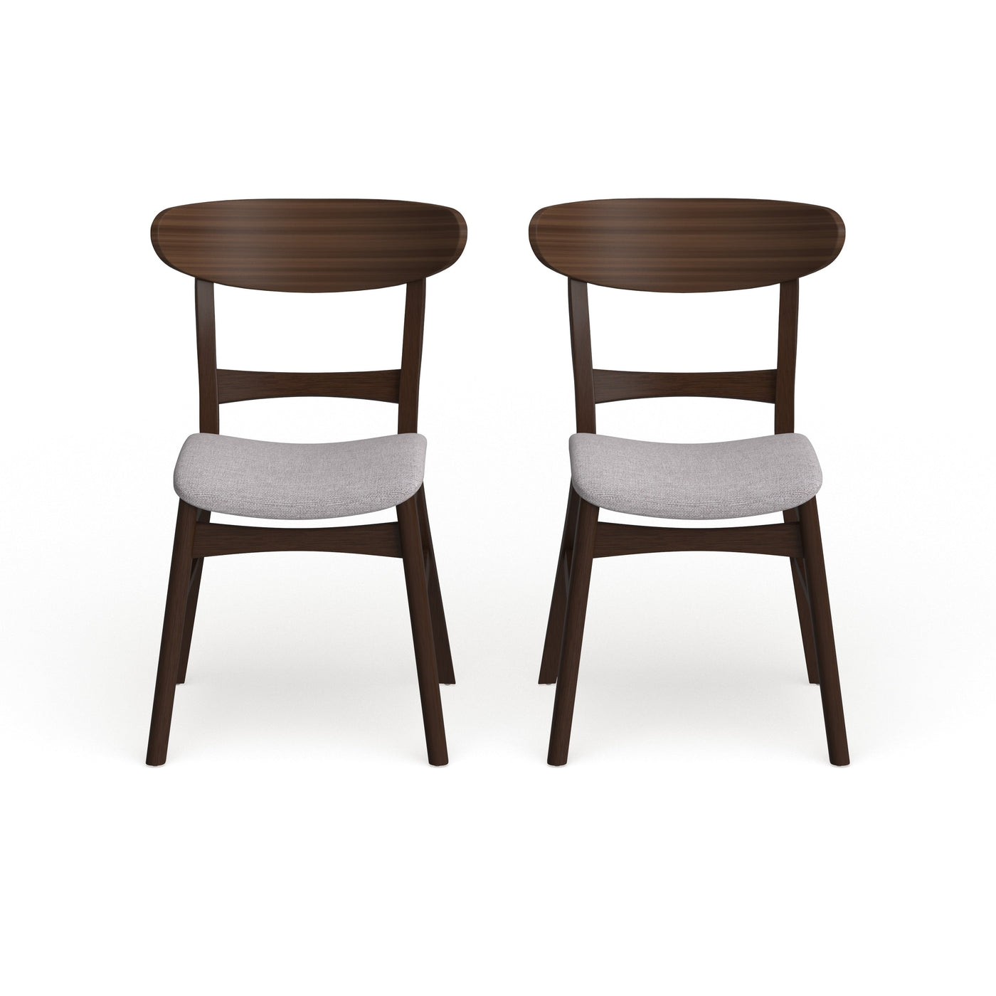 Abrielle Mid-Century Modern Upholstered Rubberwood Dining Chair (Set of 2) by Christopher Knight Home