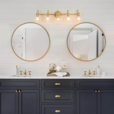 Modern Gold 3-Light Bathroom Vanity Light Orb Glass Wall Sconce
