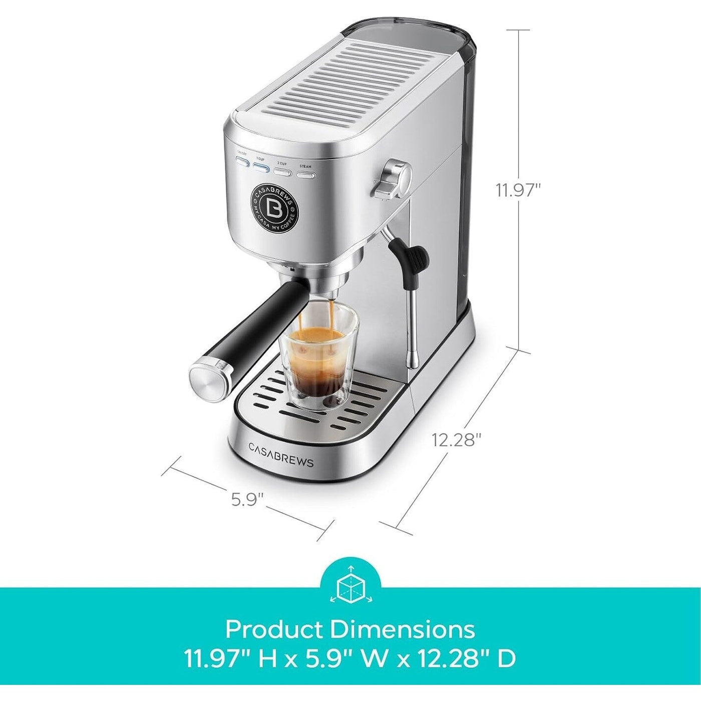 Casabrews 20 Bar Professional Espresso Machine W/ Milk Frothing System