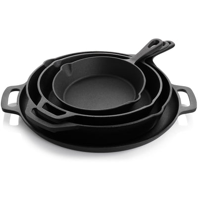 Cast Iron Pre Seasoned Skillet and Accessories 12 Piece Set