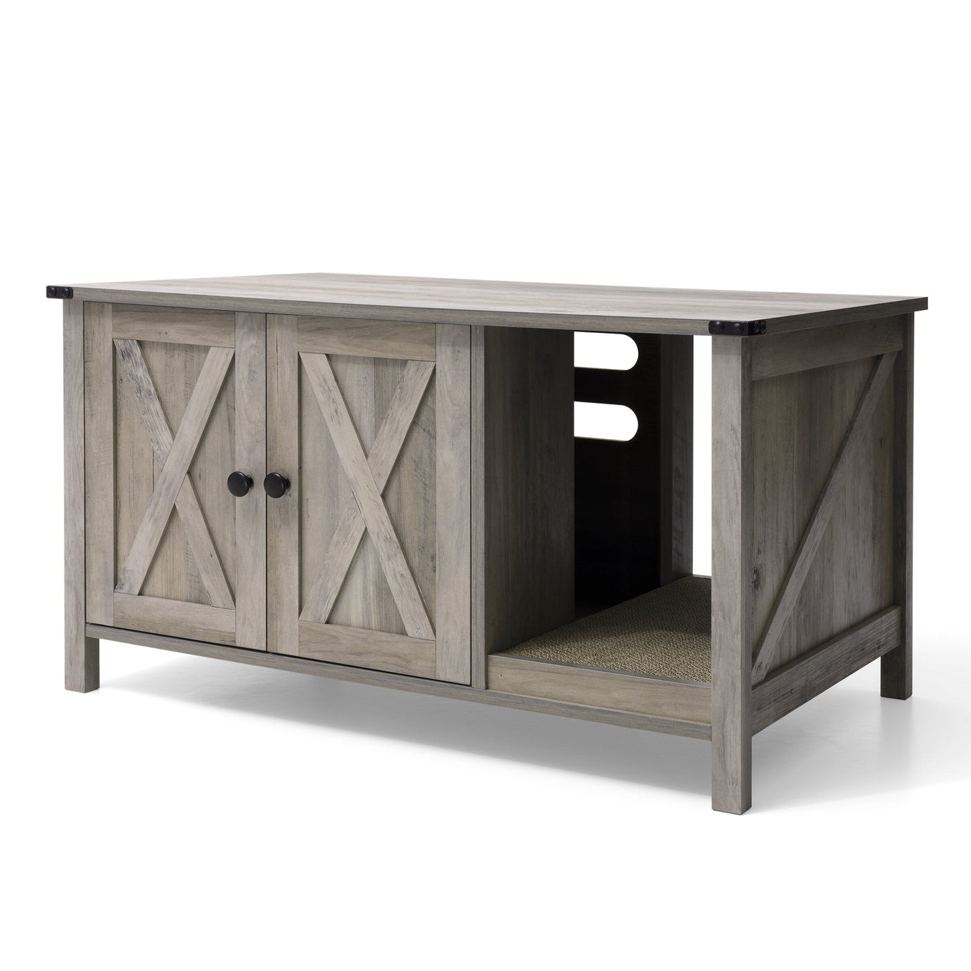 Cat Litter Box Enclosure, Hidden Wood Cat Washroom Furniture with Scratching Post