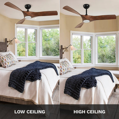 Ceiling Fan Light, 52 Ceiling Fan w/ Remote, LED Dimmable Tri-Color Temperature