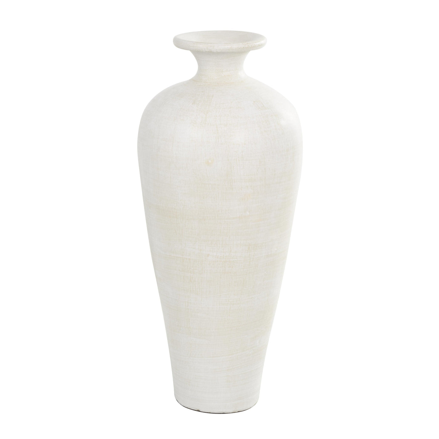 Ceramic Tall Amphora Floor Decorative Vase - White - Roche River Decor