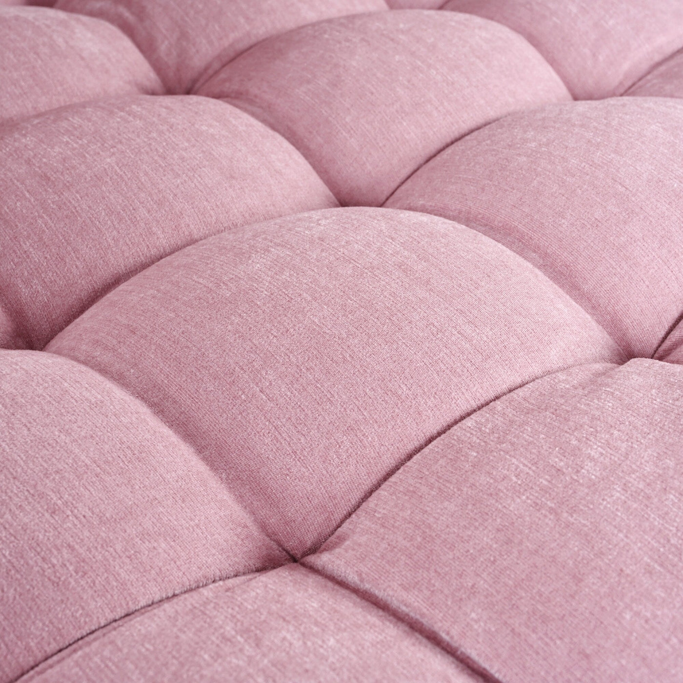 Chenille Chaise Lounge Sofa Bed, Upholstered Sofa Couch with Tufted Backrest and 2 Detachable Pillows for Living Room