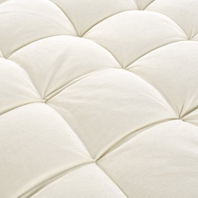 Chenille Chaise Lounge Sofa Bed, Upholstered Sofa Couch with Tufted Backrest and 2 Detachable Pillows for Living Room