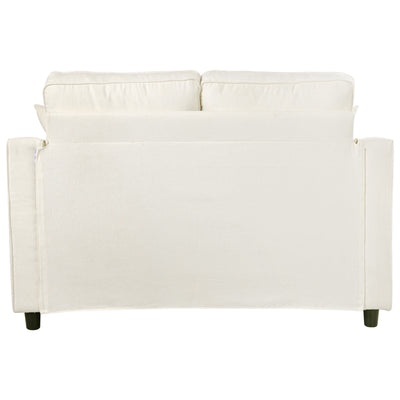 Chenille Chaise Lounge Sofa Bed, Upholstered Sofa Couch with Tufted Backrest and 2 Detachable Pillows for Living Room