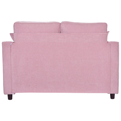 Chenille Chaise Lounge Sofa Bed, Upholstered Sofa Couch with Tufted Backrest and 2 Detachable Pillows for Living Room