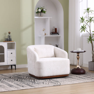 Chenille Swivel Barrel Chair, 360-Degree Comfy Accent Sofa for Living Room, Bedroom, and Study with Removable Cushion