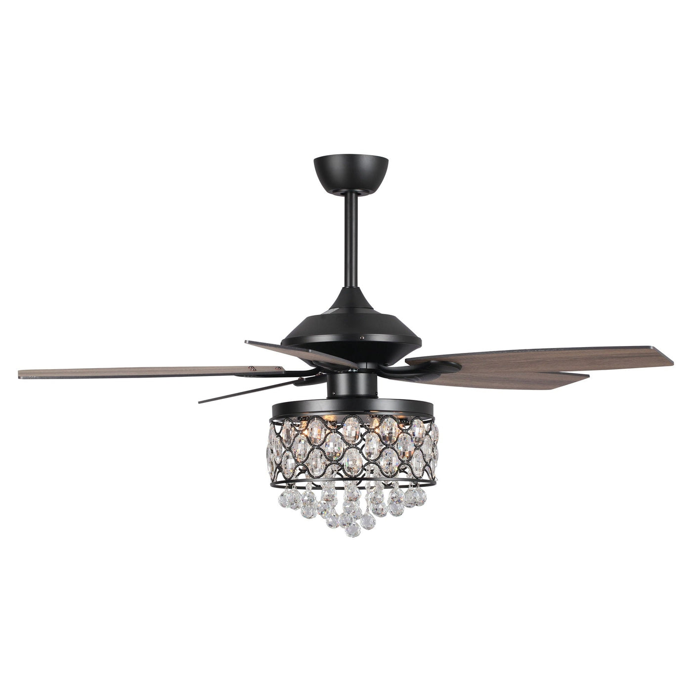 Chrome/ Crystal 4-light Chandelier/ Ceiling Fan with Remote