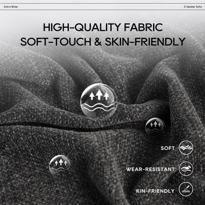 Cloud Modular Sofa Sectional 144 with Ottoman - Plush Chenille Fabric Living Room Couch