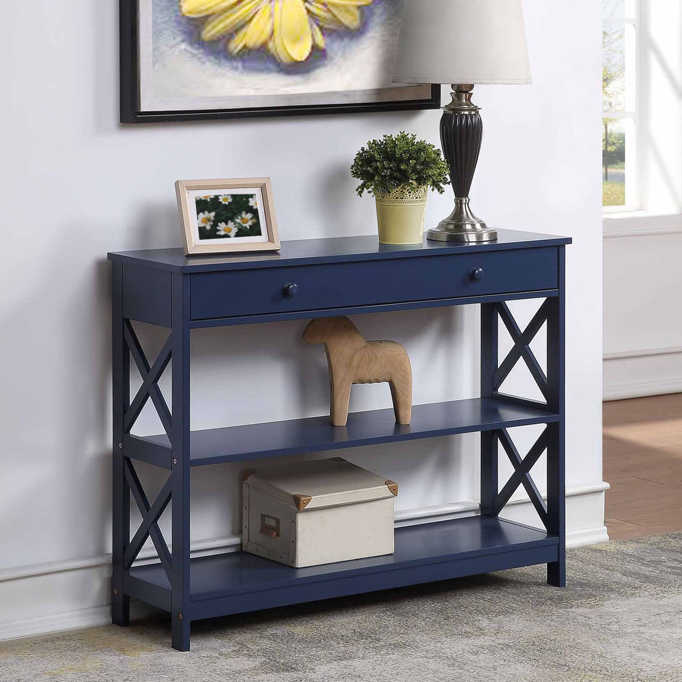 Convenience Concepts Oxford 1 Drawer Console Table with Shelves