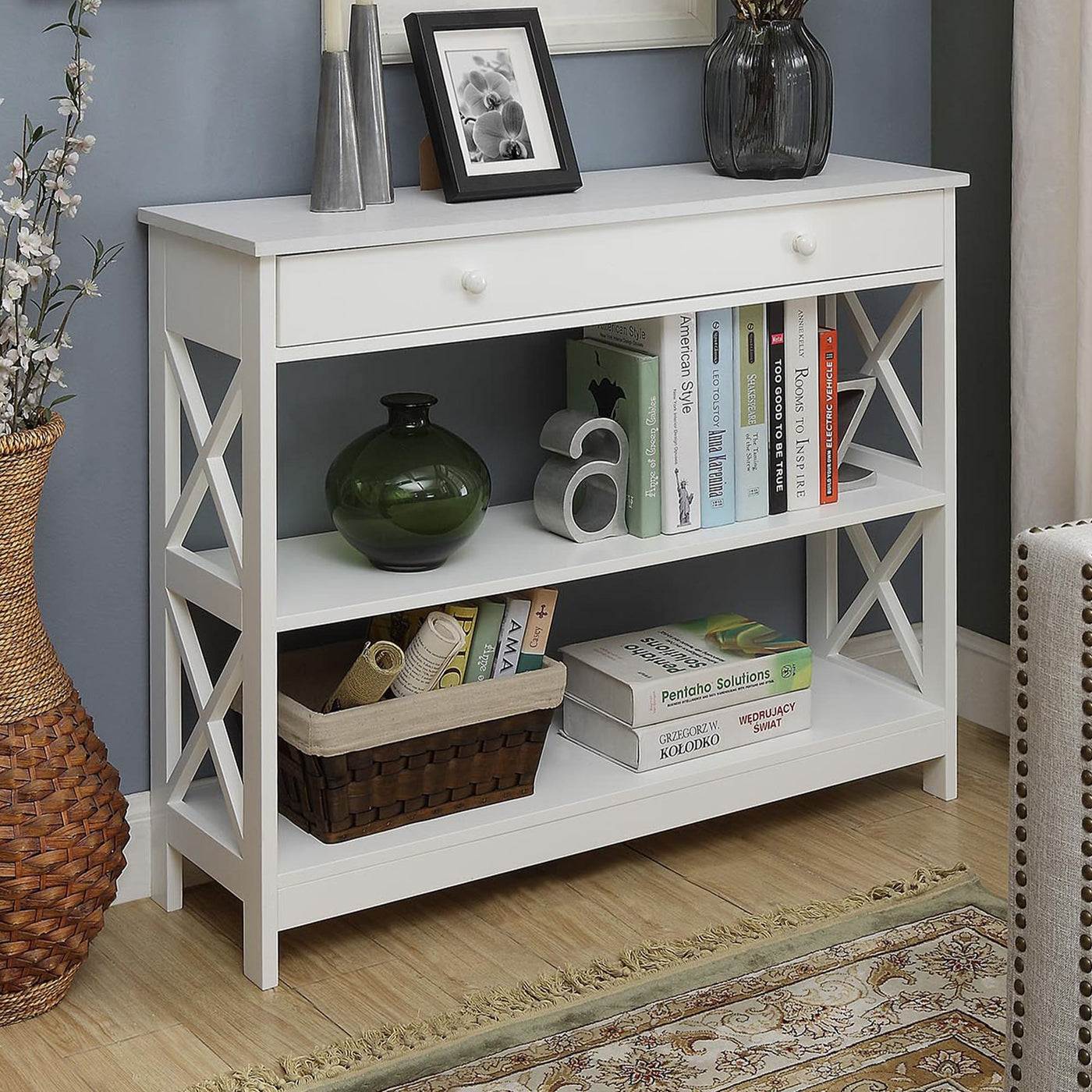 Convenience Concepts Oxford 1 Drawer Console Table with Shelves
