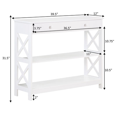 Convenience Concepts Oxford 1 Drawer Console Table with Shelves