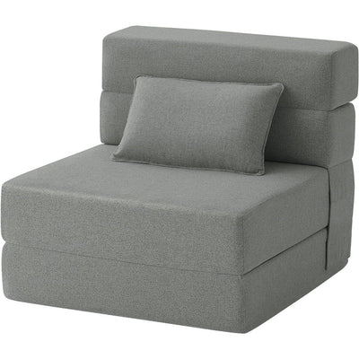 Convertible Folding Sofa Bed - Modern Linen Sleeper Chair with Pillow & Foldable Mattress for Living Room/Dorm/Guest