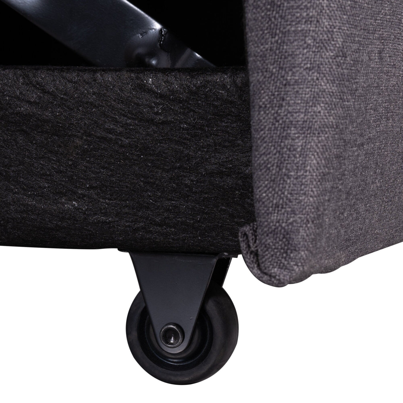 Convertible L-Shaped Sectional Sofa with Pull-Out Bed and Storage Space, 2 Tossing Cushions